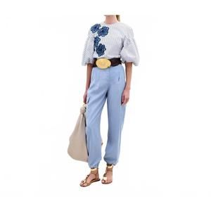 NEW SILVIA TCHERASSI darnell cargo style high waist pant in powder blue